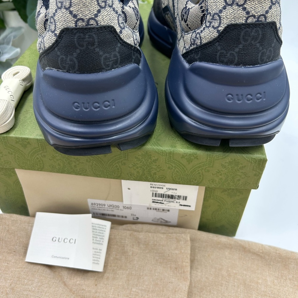 Men's Gucci, GG supreme Rython sneakers size 11.5 made in Italy - Picture 6 of 10